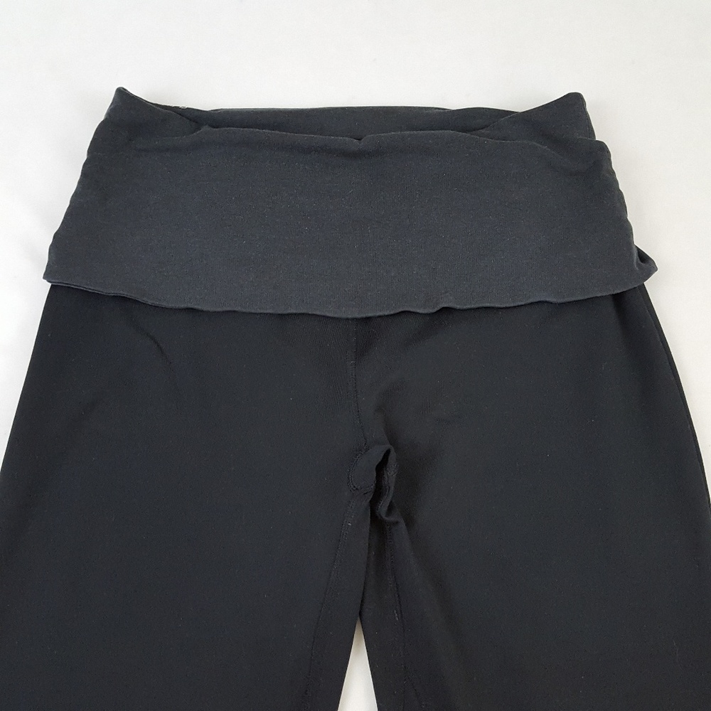 Adidas Foldover Waist Black & Gray Yoga Pants - Picture 3 of 5